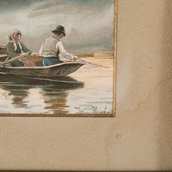 A watercolor painting by Johan Tirén. Signed.