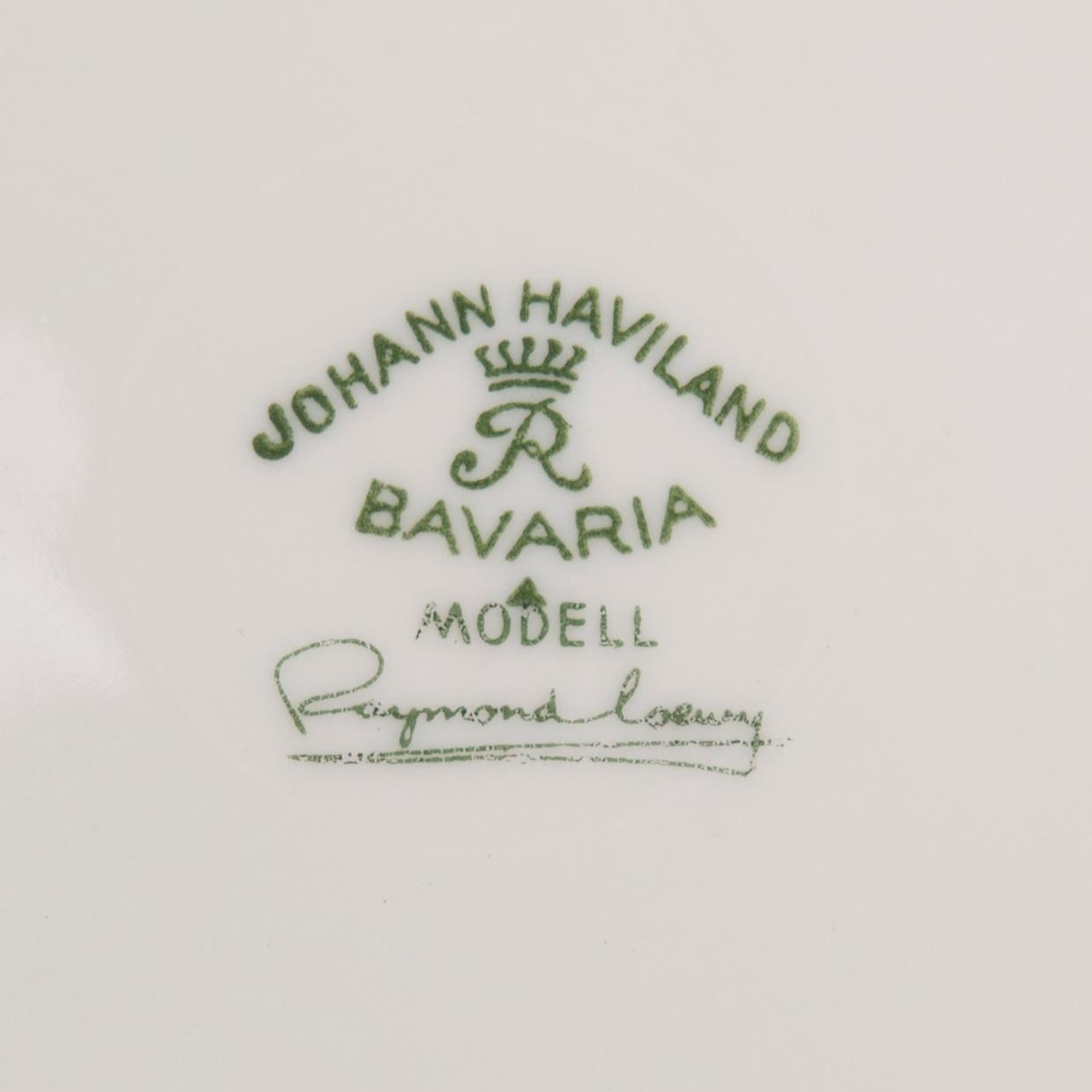 MATSERVIS, 60 delar, porslin, Johann Haviland Bavaria modell Raymond Loewy.