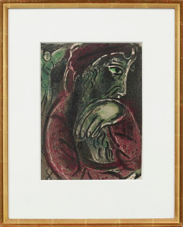 MARC CHAGALL, two color lithographs, no signature.