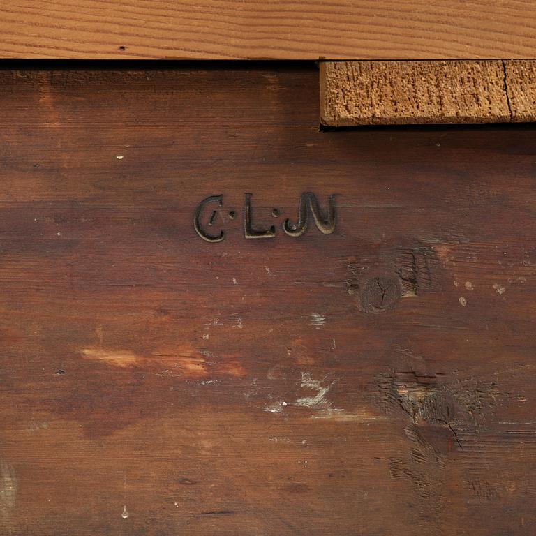 A late baroque walnut parquetry commode by C. Linning (master in Stockholm 1744-79).