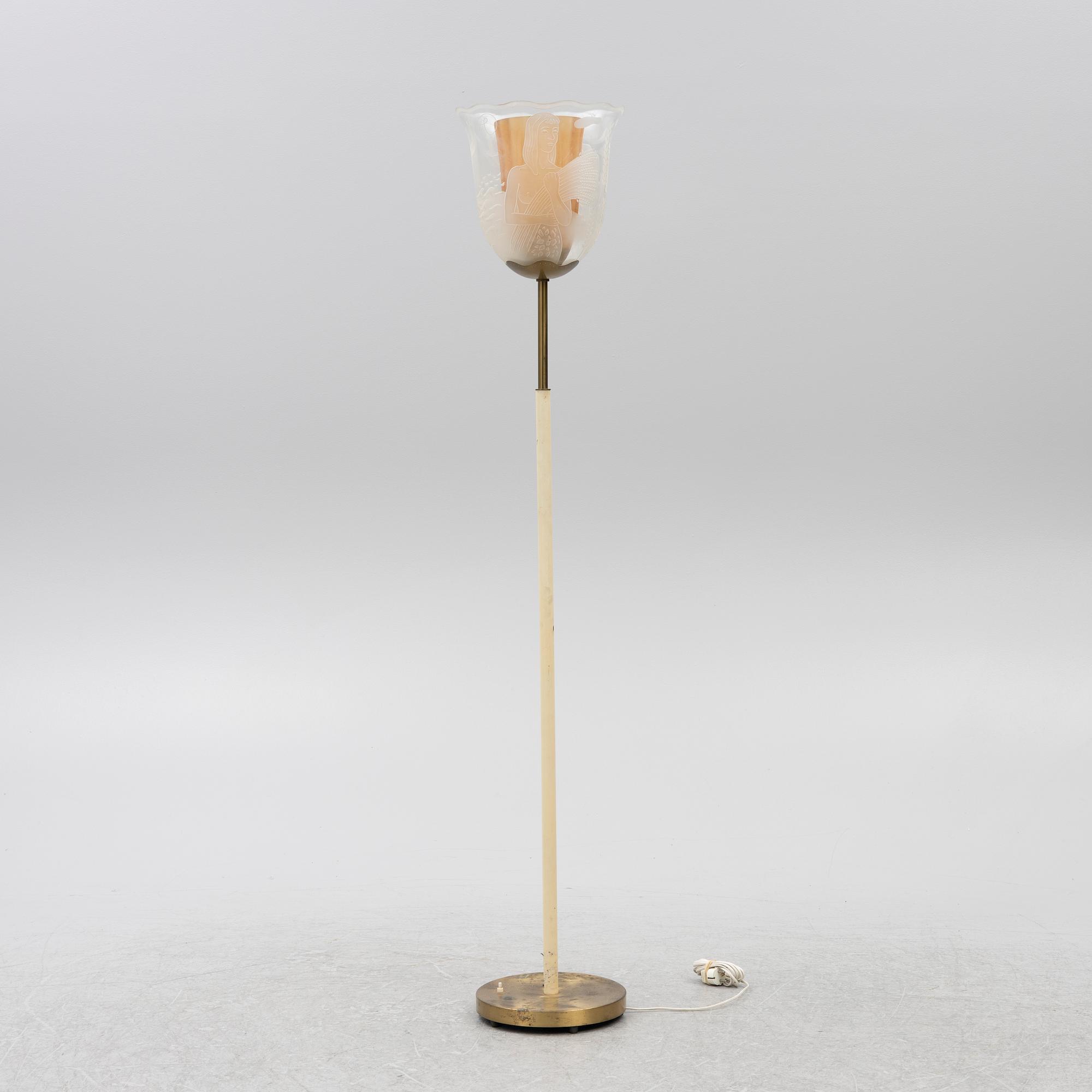 Bo Notini, a floor lamp, Glössner & Co, Stockholm, 1940s.