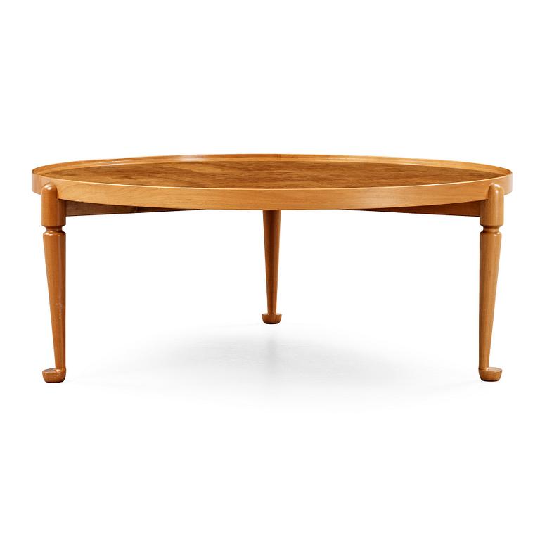 A Josef Frank burrwood and walnut sofa table, Svenskt Tenn, model 2139.