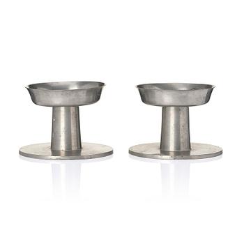 272. Björn Trägårdh, a pair of pewter candlesticks, Firma Svenskt Tenn, Stockholm, 1930.