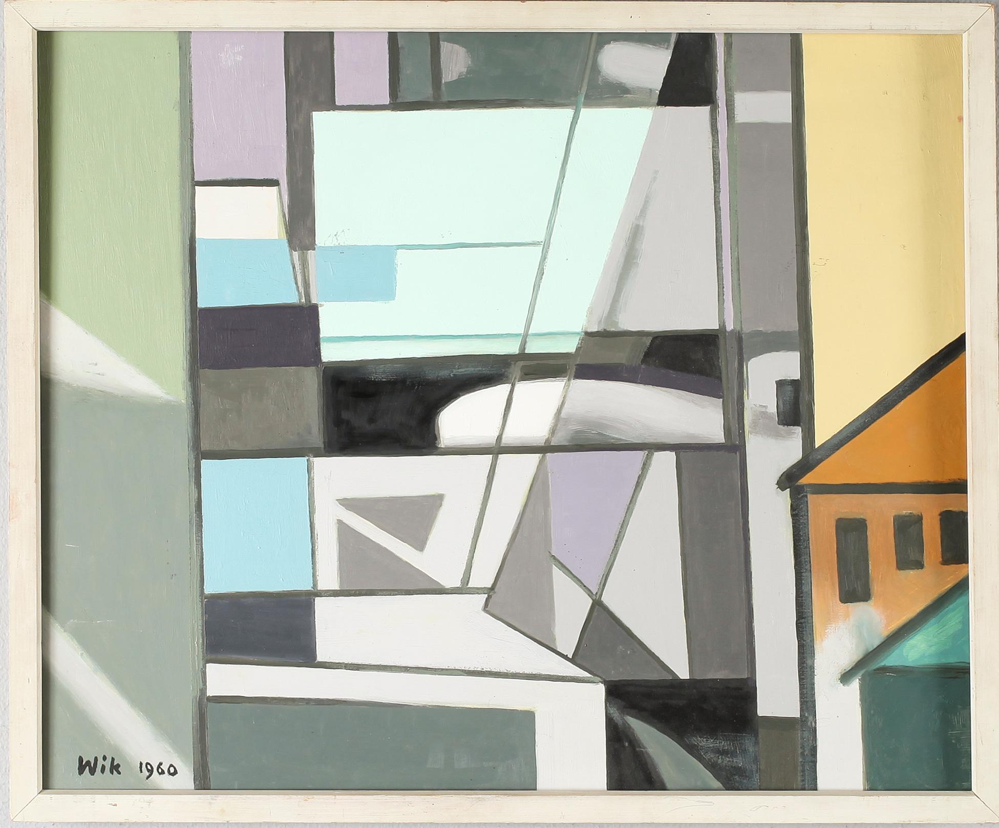 Wilhelm Wik, olja på pannå, signerad 1960.