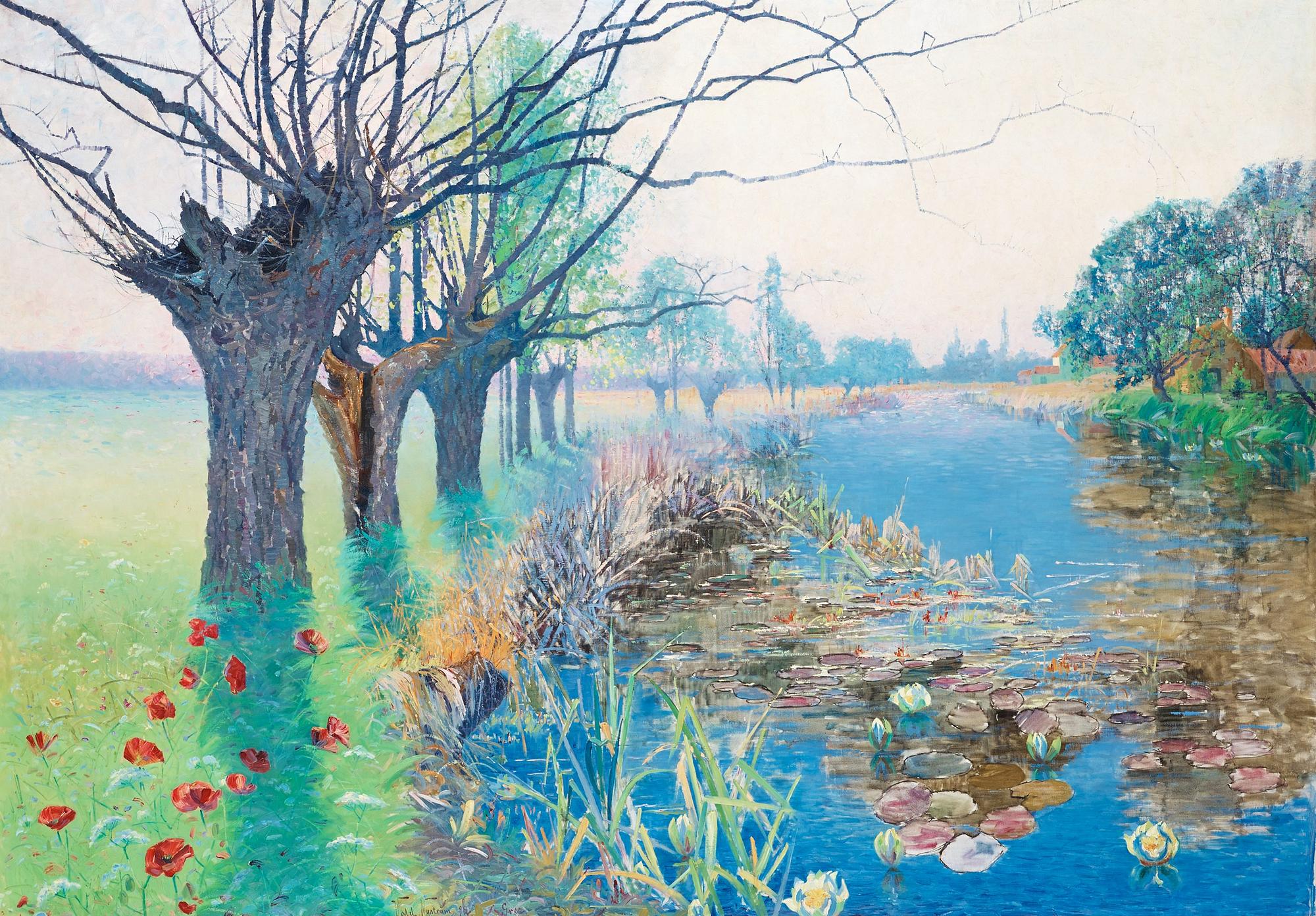 Valdemar Nyström, Sommarlandskap med vallmo, motiv från Grez.