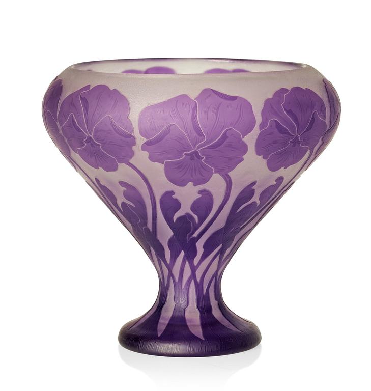 A Karl Lindeberg Art Nouveau cameo glass vase, Kosta.