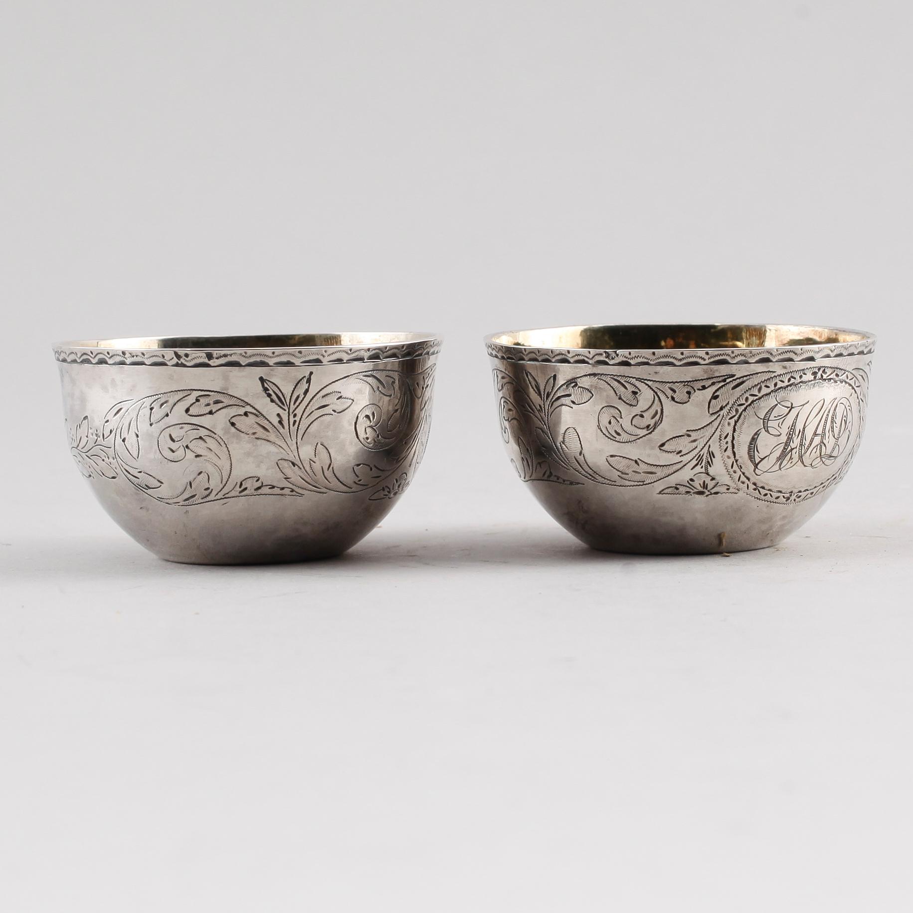 TUMLARE, 1 par, silver, Carl Magnus Ryberg, Stockholm 1825. Vikt ca 64 gram.