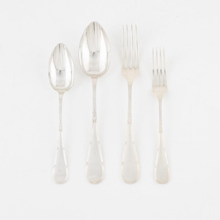 A Swedish silver cutlery, 24 pieces, model 'Rosen', mark of GAB/Nordiska Kompaniet, Stockholm, 1930-31.