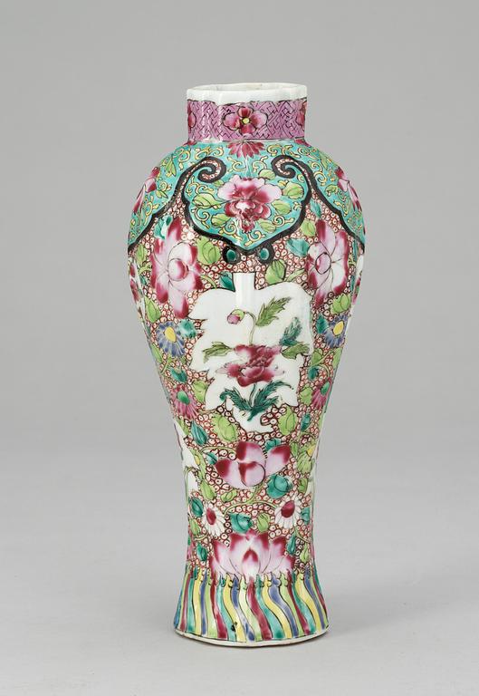 A famille rose vase presumably Samson late 19th Century.