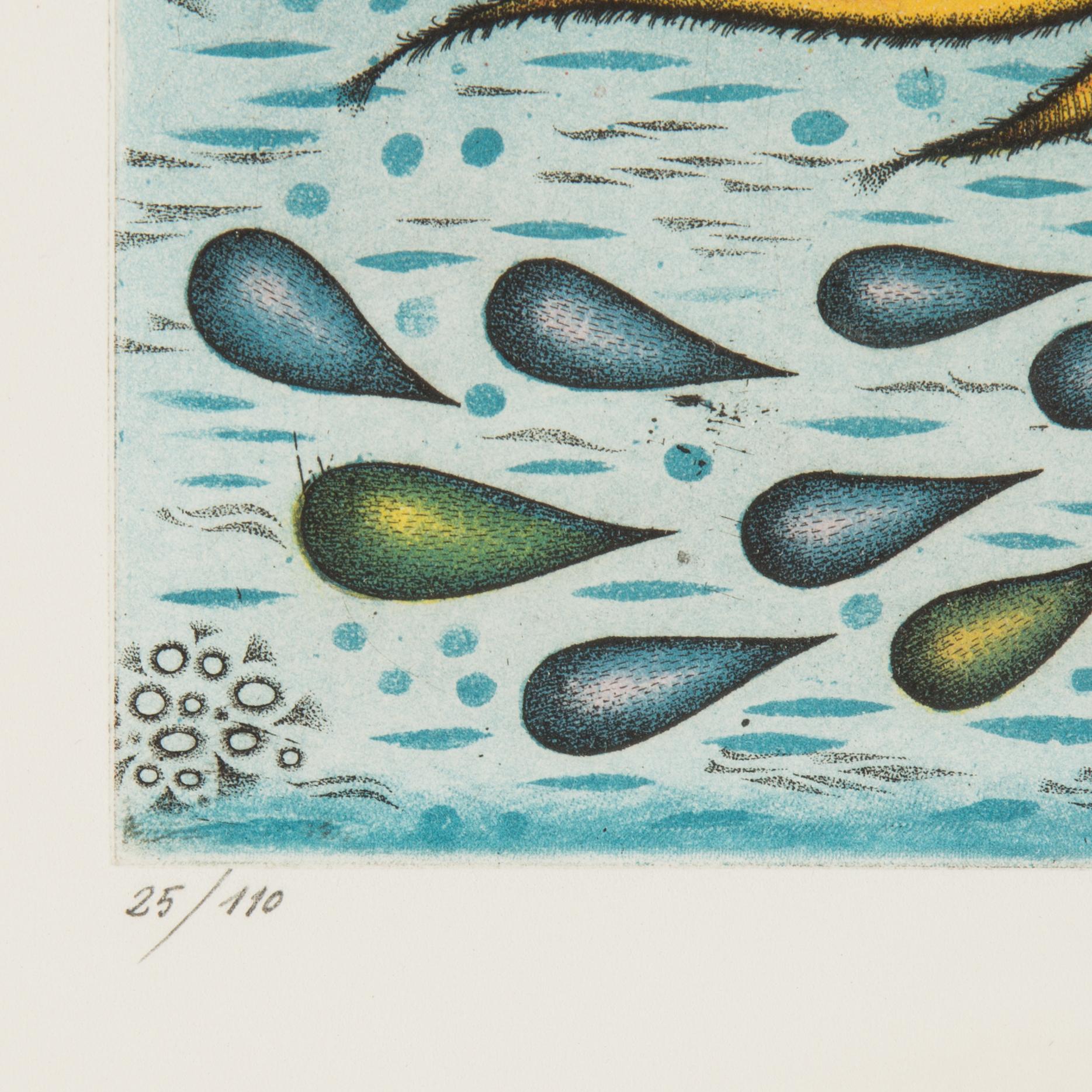 GERALD STEFFE, handkolorerad etsning, signerad och numrerad 25/110.