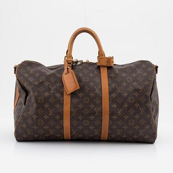 Louis Vuitton, A Monogram 'Keepall 50 Bandouliere' Weekendbag, 1990.