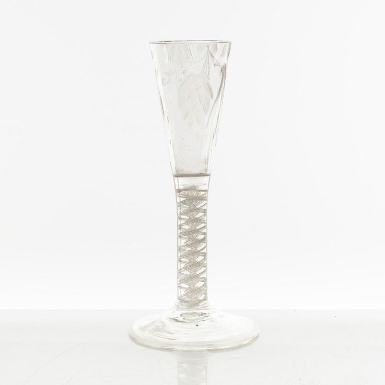 A group of four part Swedish glasses, 18th century.