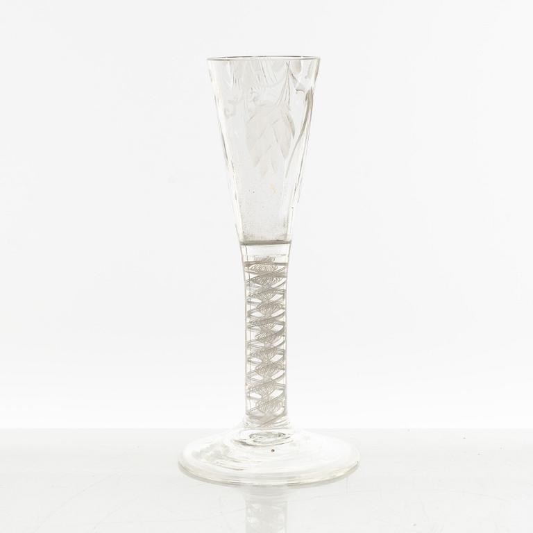 Spetsglas, fyra stycken, delvis Sverige, 1700-tal.