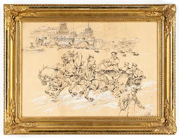 PERSHIN PETR PETROVICH, blandteknik på papper, sign.