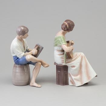 Two Bing & Gröndahl porcelain figure, Denmark, second half of the 20th century.