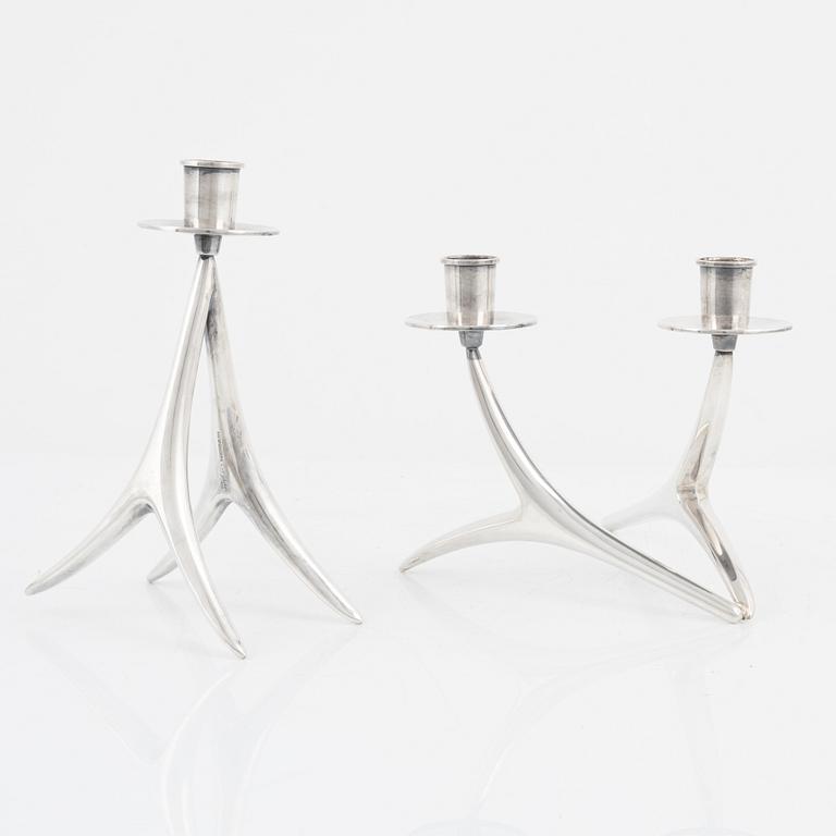 Anna-Greta Eker, a silver candlestick and candelabra, Auran Kultaseppä, Turku, Finland  1972.