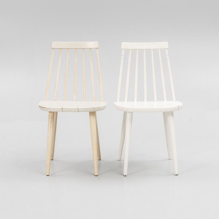 Yngve Ekström, eight "Pinnocchio" chairs, Sweden, 1950's/60's.