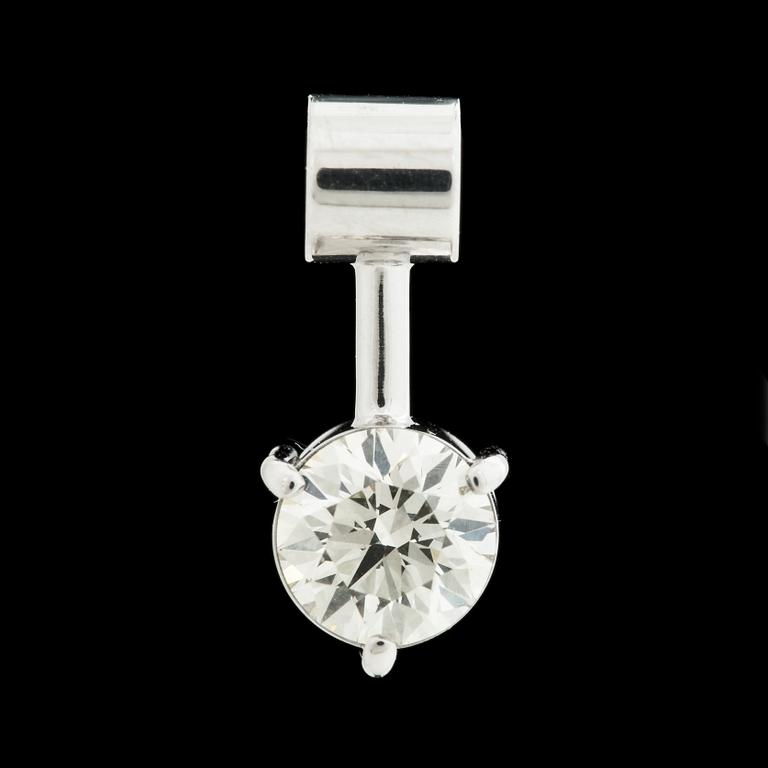 HÄNGE, 18 k vitguld med briljantslipad diamant 0,77 ct. Vikt ca 0,9 g.