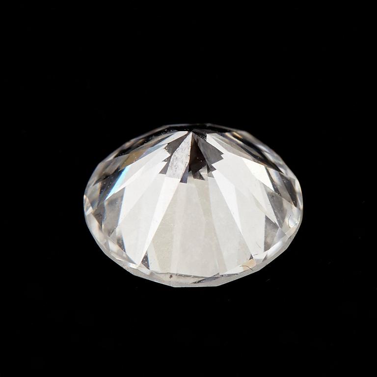 En lös rund briljantslipad diamant vikt 1.00 ct kvalitet ca E vvs.