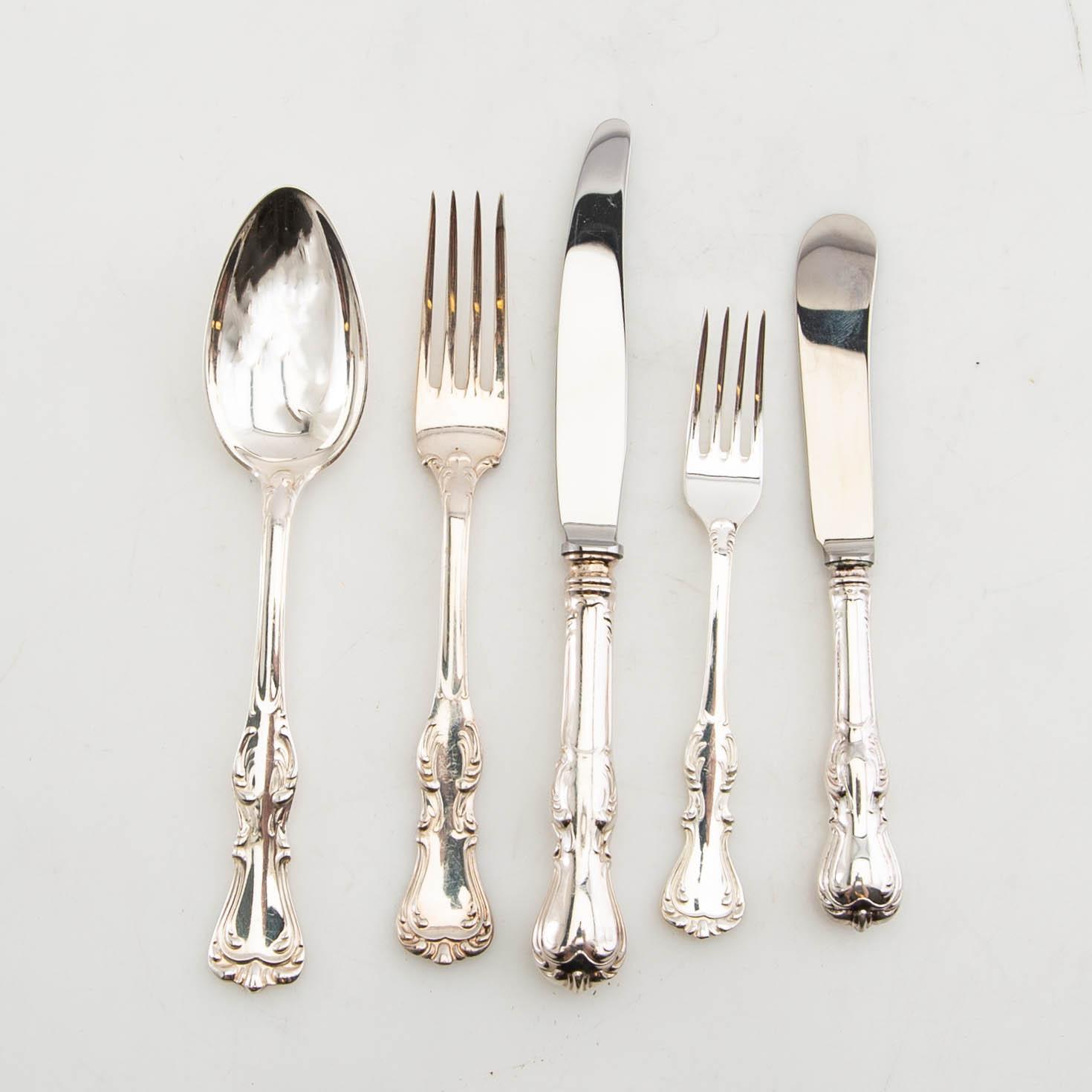 Cutlery 47 pcs "Prince Albert" GAB silver Stockholm 1960s.