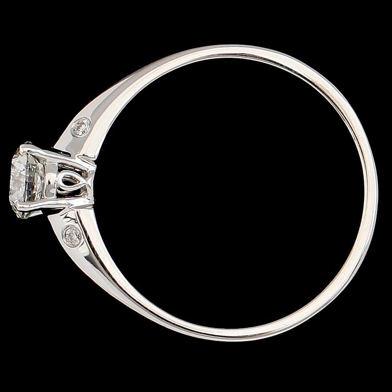 RING, 18 k vitguld, briljantslipade diamanter tot ca 0.53 ct.