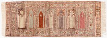 A Kayseri Saff rug, c. 228 x 87 cm.