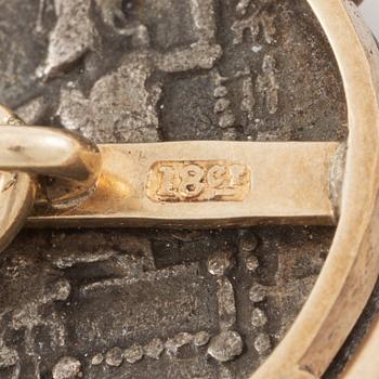 Cufflinks, 18K gold with coins.