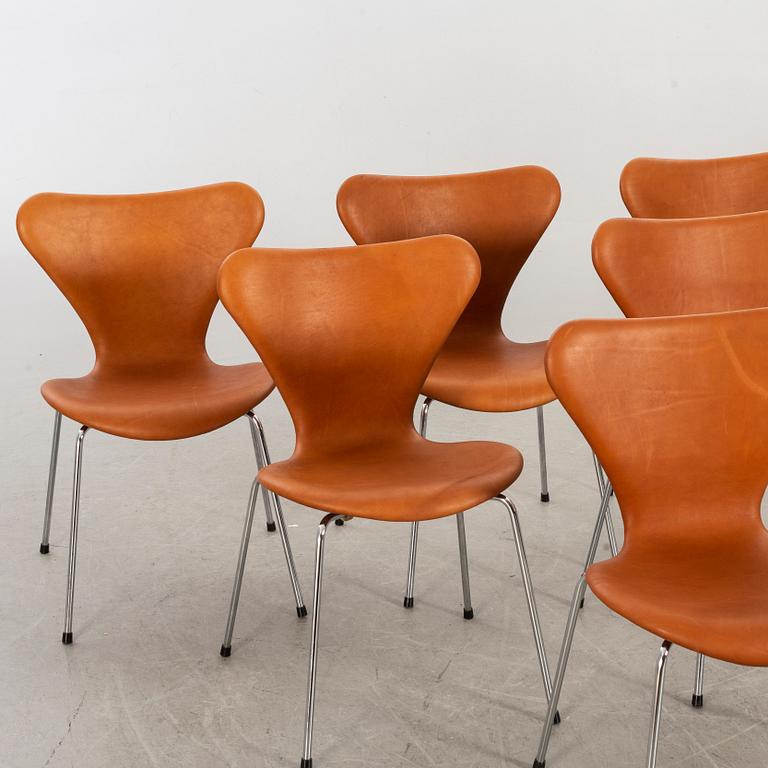 ARNE JACOBSEN,  a set of six "Series 7 Chair" for Fritz Hansen.