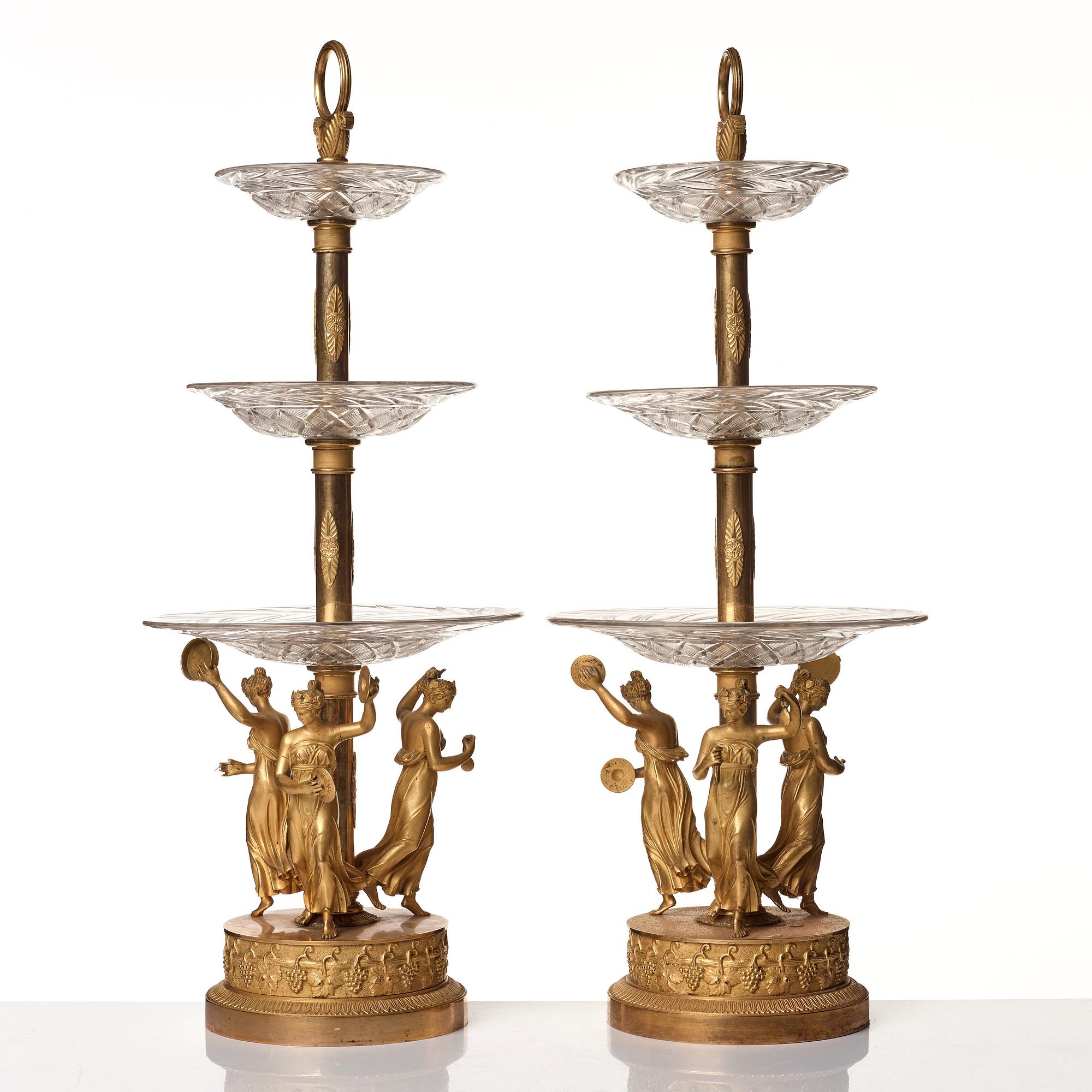 BORDSUPPSATSER, ett par, av Pierre Philippe Thomire (1751–1843) Paris, Empire.