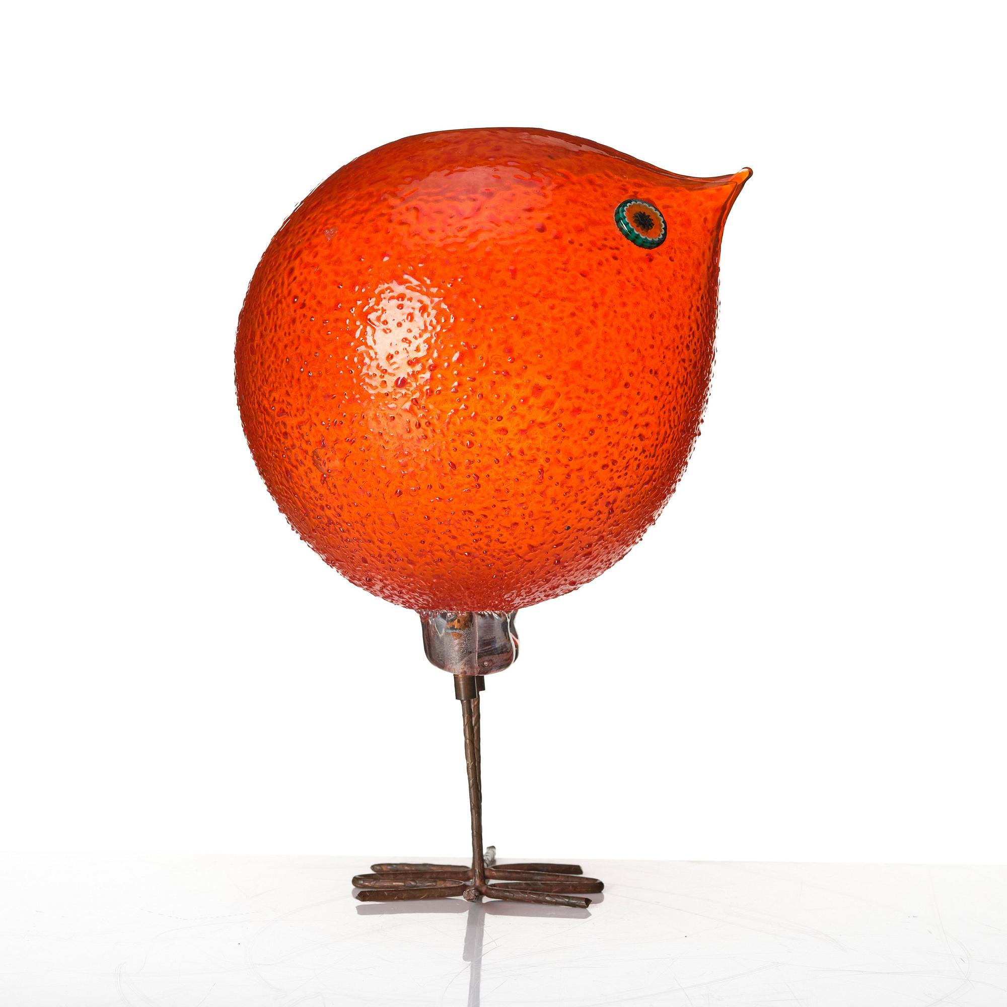 Alessandro Pianon, a 'Pulcino' glass sculpture of a bird, Vistosi, Murano Italien 1960-tal.