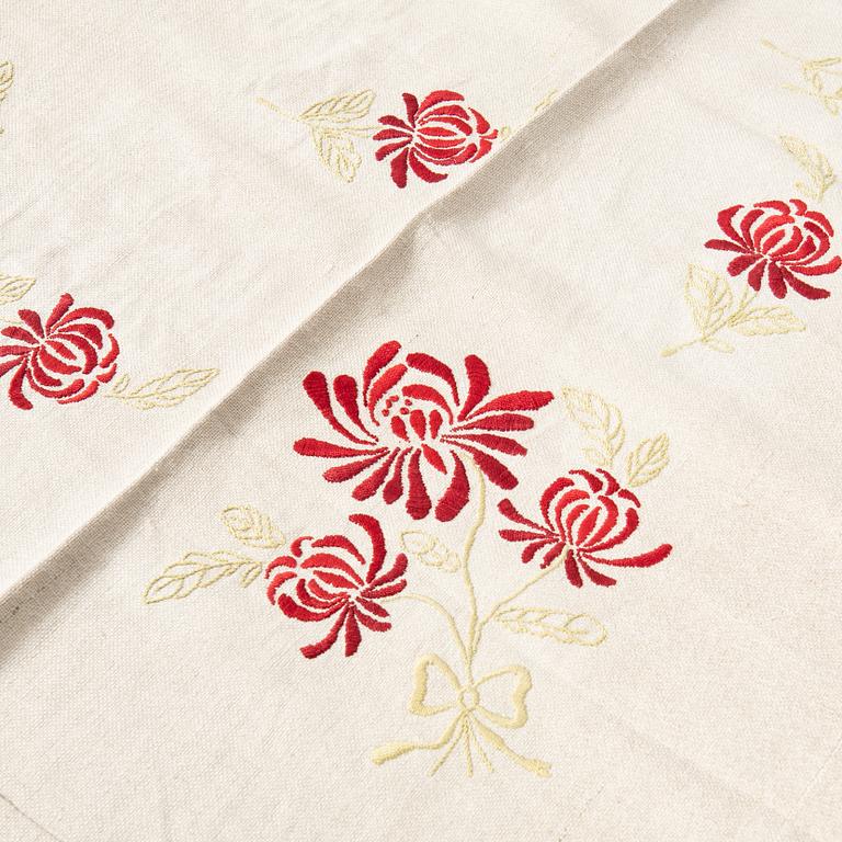 A collection of Christmas tablecloths 12 pcs first half/mid 20th century.