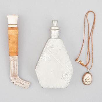 Sámi handicraft, three pieces.