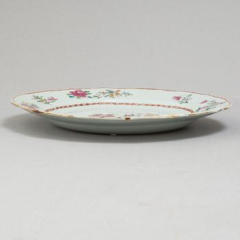 Nine famille rose export porcelain plates, Qing dynasty, Qianlong (1736-95).