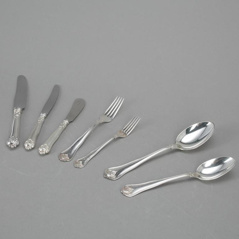 BESTICKSERVIS, 84 delar, silver, svenska importstämplar, 1900-tal. Vikt ca 1893g.