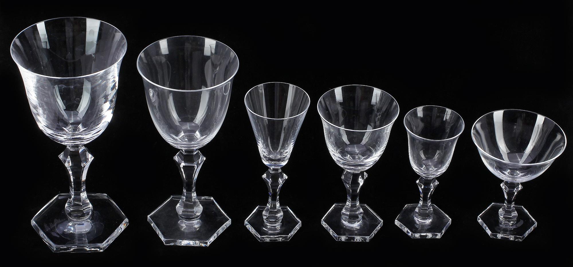 GLASSERVIS, 50 delar, "Gustaf Adolf", Elis Berg, Kosta, 1952.