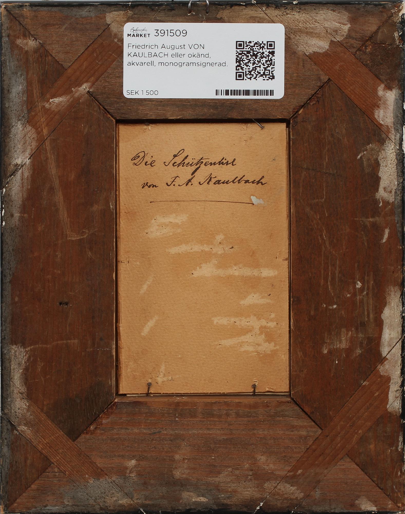 OKÄND KONSTNÄR, blandteknik, monogramsignerad FAK, sent 1800-tal.