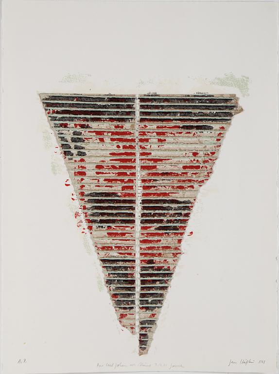 JAN HÅFSTRÖM, färglitografi med collage, signerad och daterad 1981, numrerad A.P.