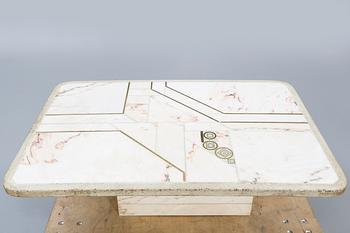 A late 20th century marble coffee table.