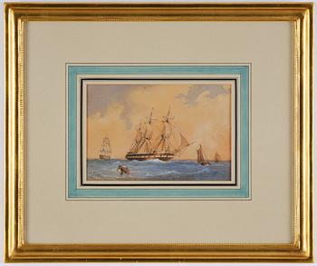 Jacob Hägg, The frigate "Vanadis" on a beam reach.