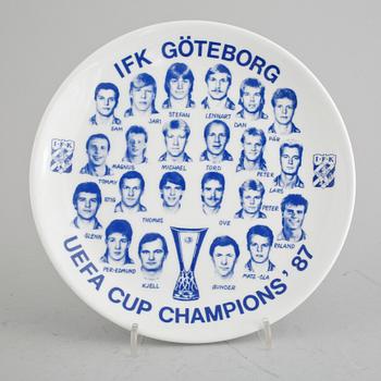 TALLRIK, porslin, IFK Göteborg, Formo, Malmö/Göteborg, 1987.
