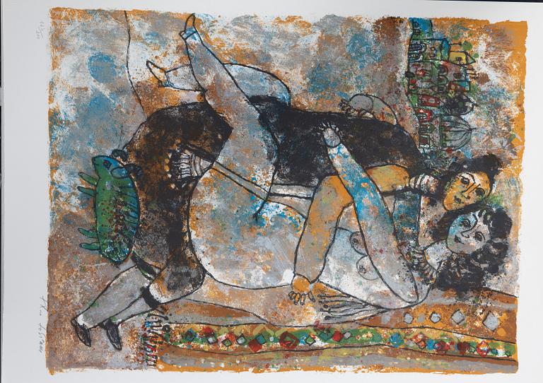 Theo Tobiasse, portfolio with 12 lithographs in colours, 1976, signed 124/200.