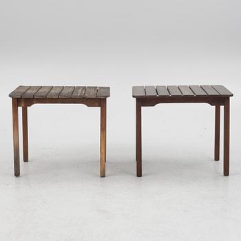 Carl Malmsten, garden table, a pair, "Bergshamra", Igelstaverken, second half of the 20th Century.