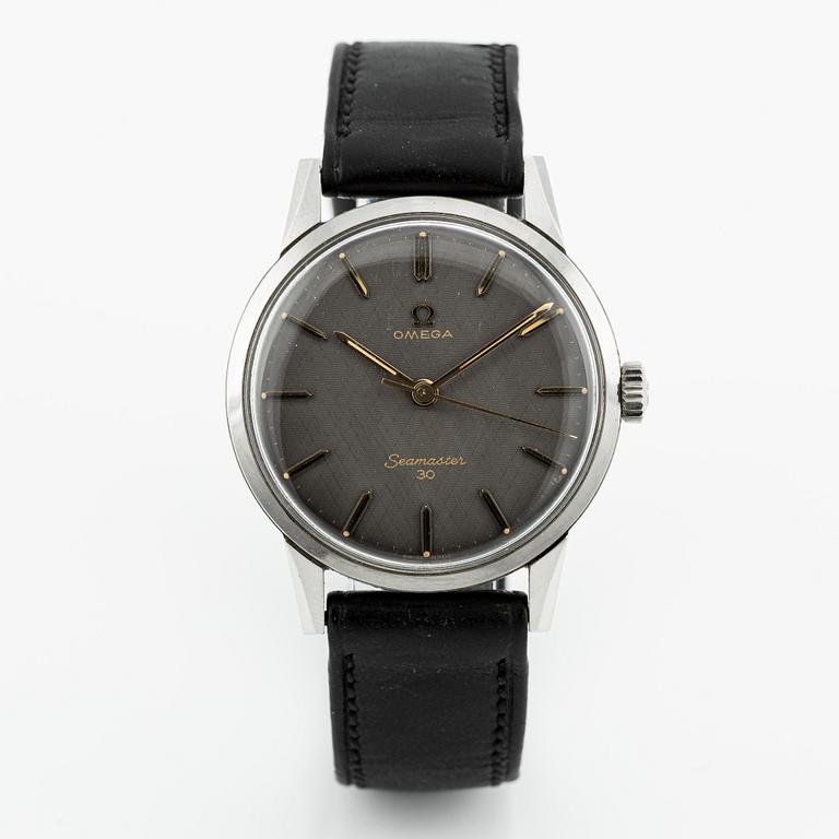 Omega, Seamaster 30, "Grey Linen Dial", wristwatch, 35 mm.