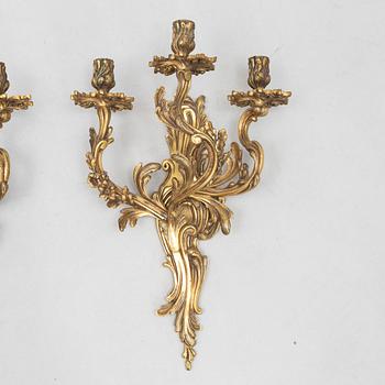 A pair of Rococo style wall appliques, circa 1900.