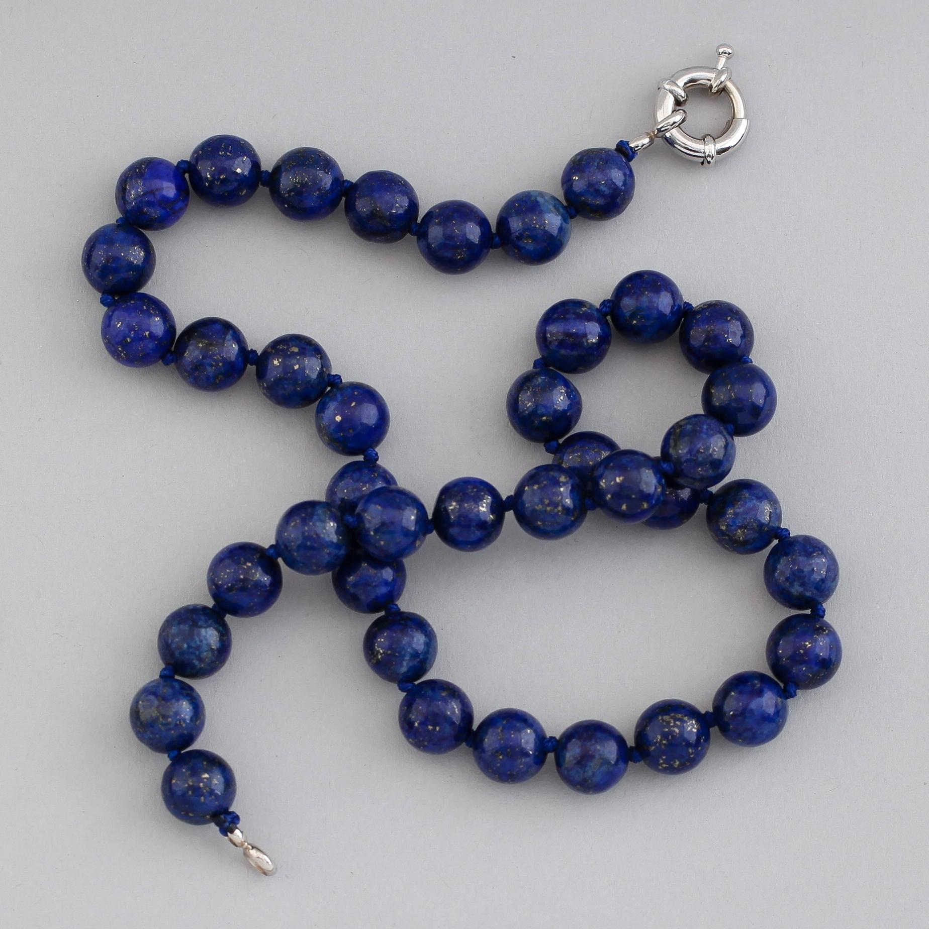COLLIER, lapis lazuli, silverlås.