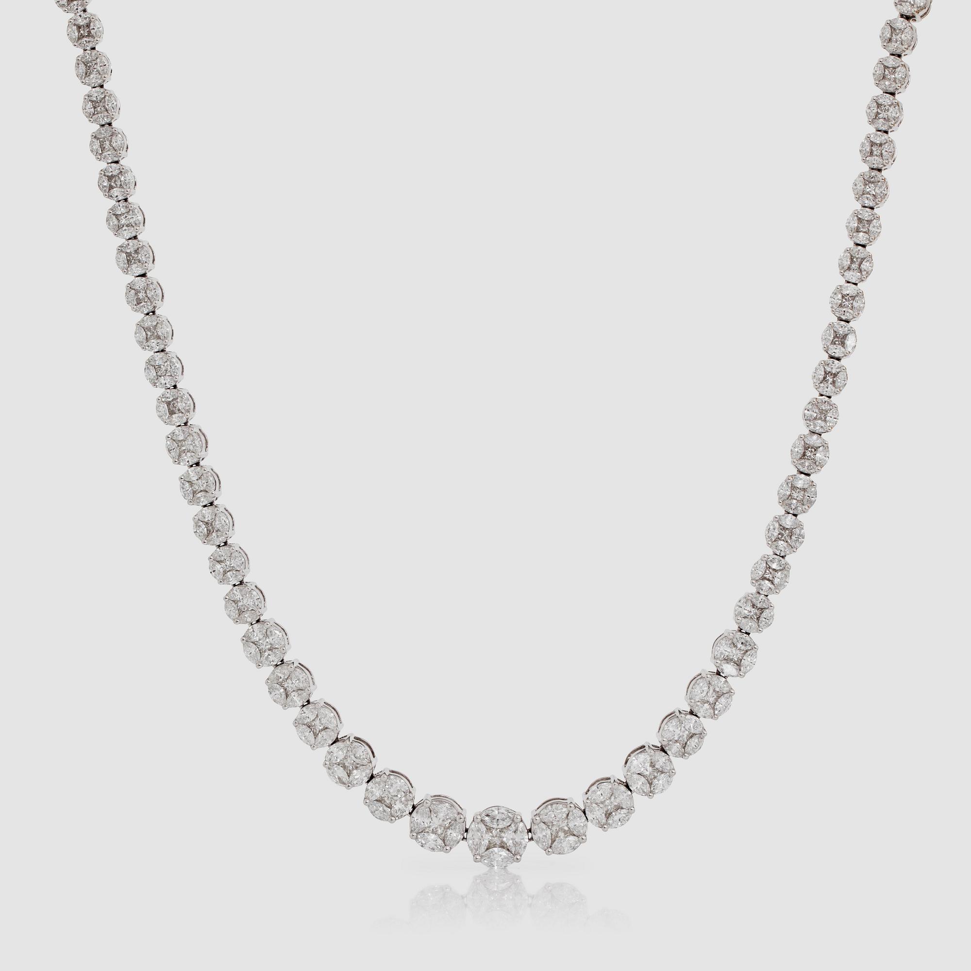 A princess- and marquise-cut diamond necklace. Total carat weight 34.50 cts.