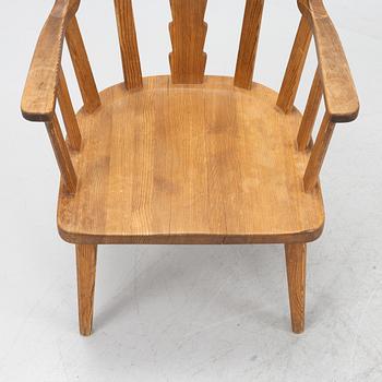 Nordiska Kompaniet, s stained pine chair 'Ekerö', Sweden ca 1947.