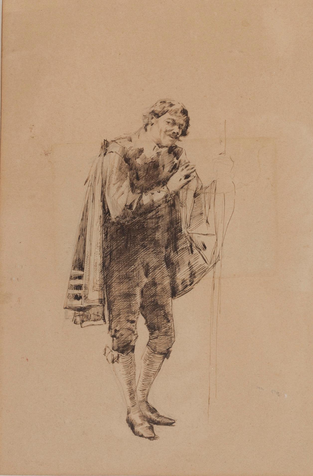 Albert Edelfelt, tuschteckning, ej signerad.