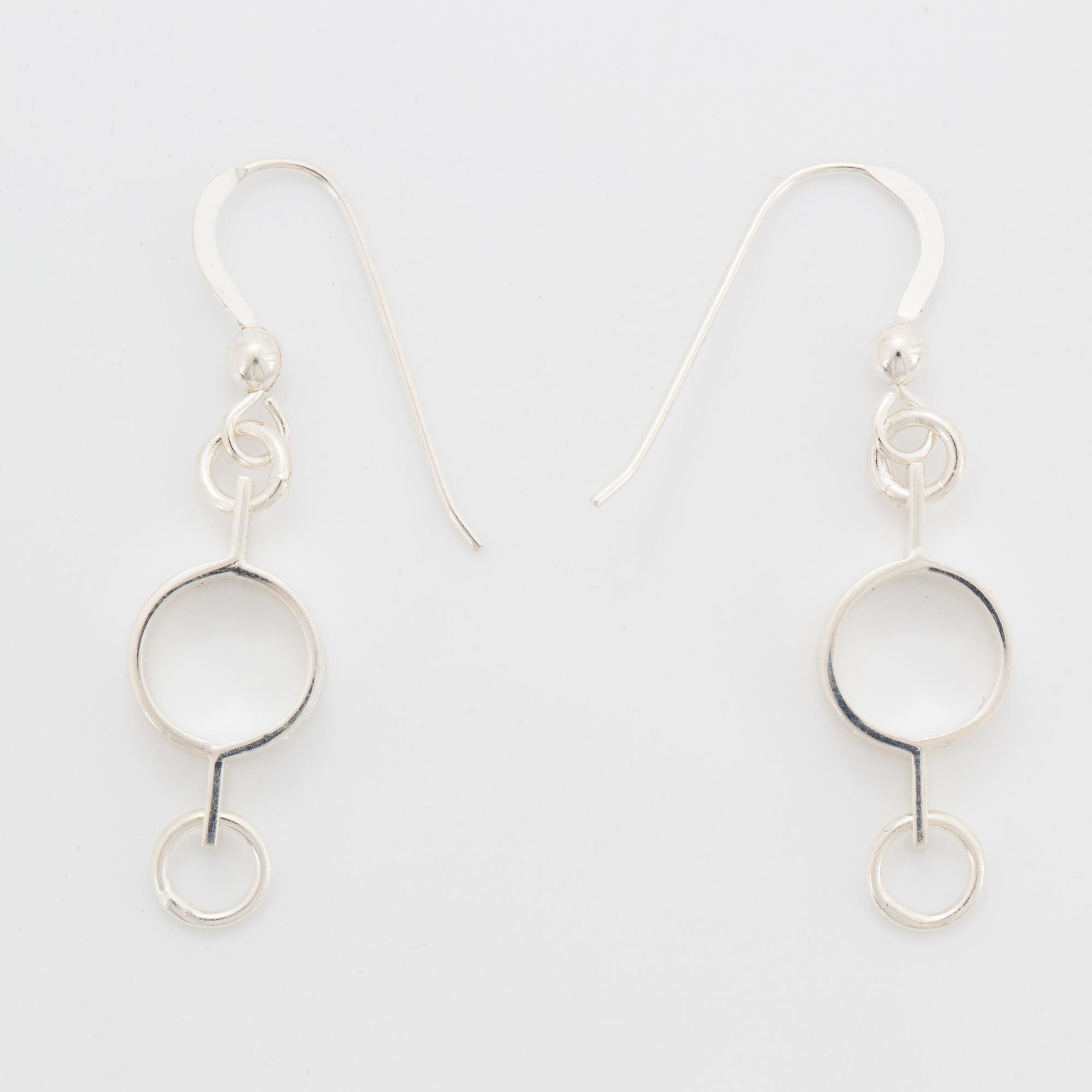 A pair of Jorma Laine earrings in silver.