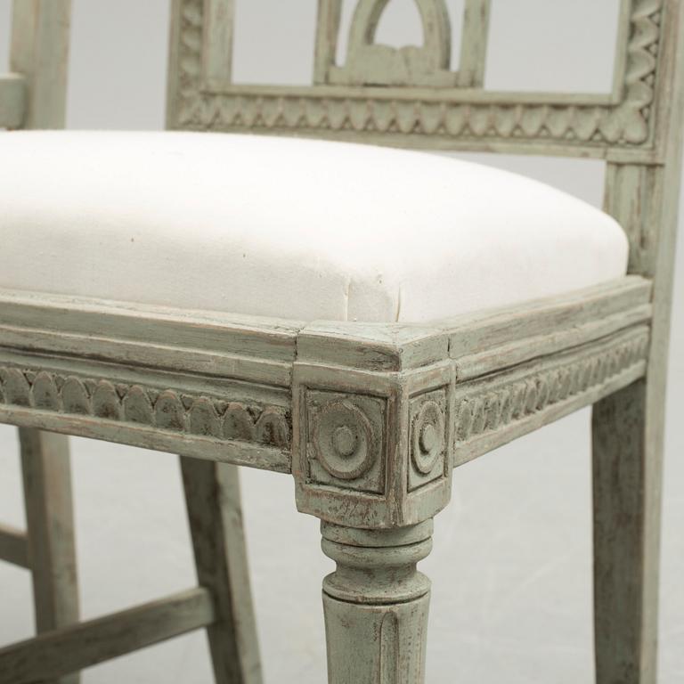 a set of  eight gustavian chairs from around year 1800.